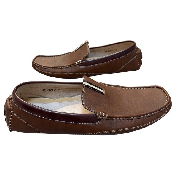 Bruno Marc Driving Moccasins Loafers Mens 13 Brown Slip On Shoes Italian Style - Picture 12 of 15